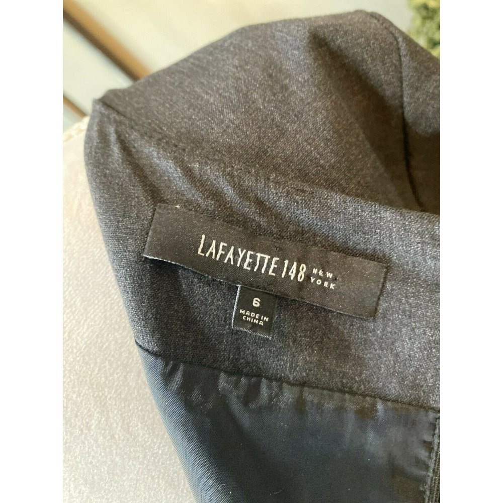 (Sold) Lafayette 148 NY GRAY Gathered Waist Sheath - Picture 11 of 11